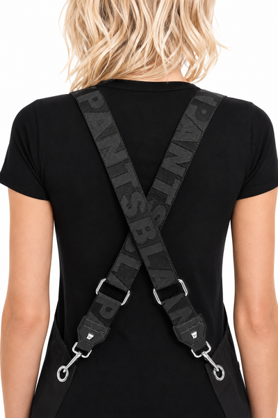 Apron & Straps - Black with Silver Hardware