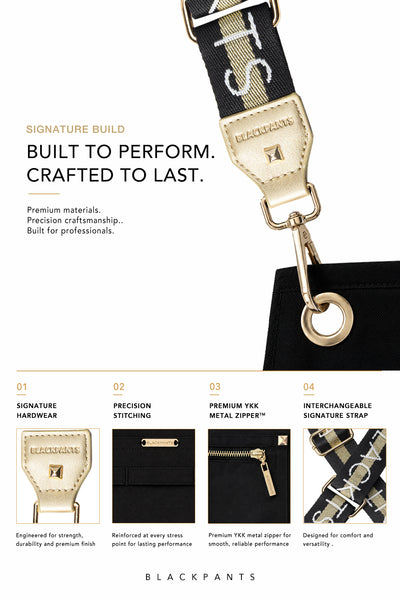 Apron & Straps Bundle - Black & Gold with Gold Hardware