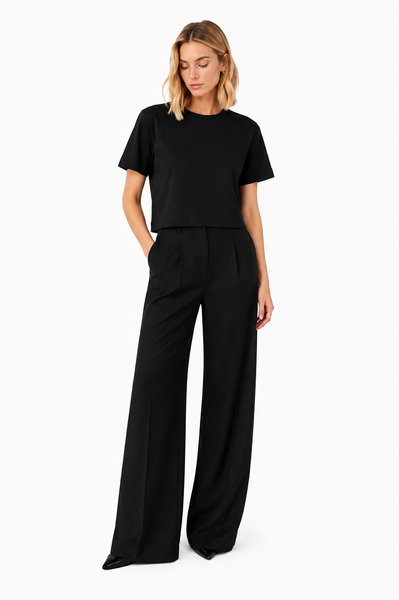 BLACKPANTS Boxy Tee styled with The Chelsea Pant