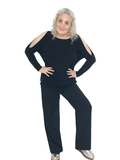 OPEN SHOULDER DRAPE L/S T-SHIRT