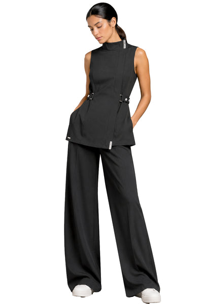 Milan Silver Tunic styled with Chelsea Pant for professional salon workwear