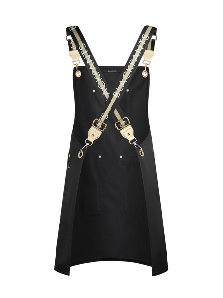 Apron & Straps - Black & Gold with Gold Hardware