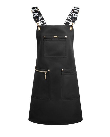 Apron & Straps - Black with Silver Hardware