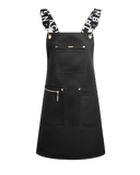 Apron & Straps - Black & White with Gold Hardware