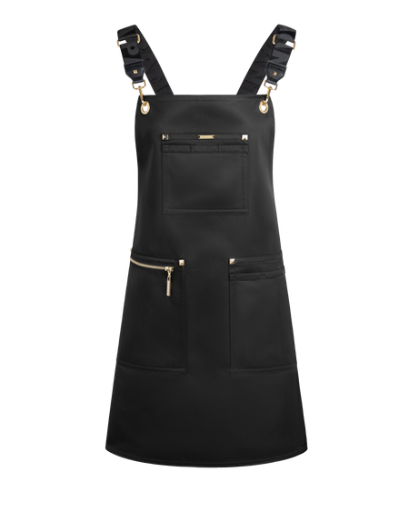 Apron & Straps - Black with Silver Hardware