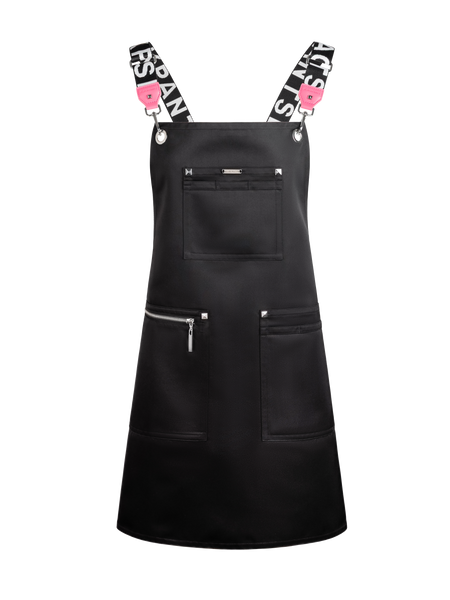 Apron & Straps - Black with Silver Hardware