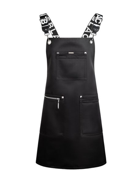 Apron & Straps - Black with Silver Hardware