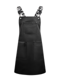 Apron & Straps - Black & White with Black Hardware