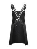 Apron & Straps - Black & White with Black Hardware