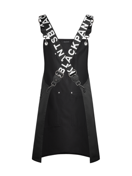 Apron & Straps - Black & White with Black Hardware