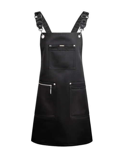 Apron & Straps - Black with Silver Hardware