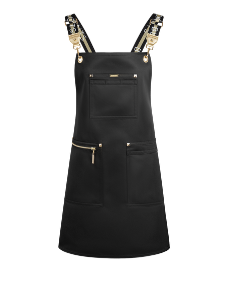 Apron & Straps - Black with Silver Hardware