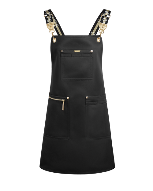Apron & Straps - Black & Gold with Gold Hardware