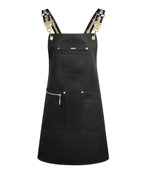 Apron & Straps - Black & Gold with Gold Hardware