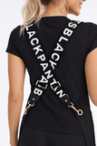 Apron & Straps - Black & White with Gold Hardware