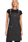 Apron & Straps - Black & White with Gold Hardware