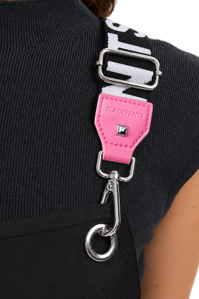Apron & Straps - Black & White with Pink Tabs