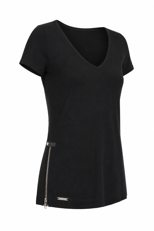 DEEP V NECK S/S T-SHIRT / Hairdressing & Salon Uniforms / Style meets function / Blackpants The Original Workwear – BLACKPANTS-US