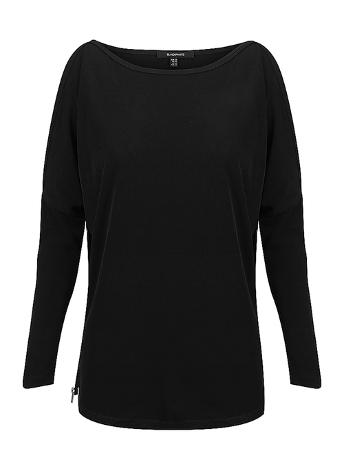OPEN SHOULDER DRAPE L/S T-SHIRT