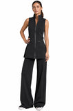 LEXINGTON TUNIC BLACK styled with The Chelsea Pant for a polished all-black salon uniform