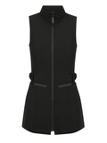 LEXINGTON TUNIC BLACK bleach resistant salon tunic with matte black waterproof wet-look zip and high collar