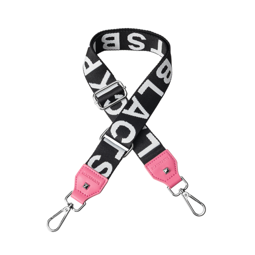 Straps Only - Black & White with Pink Tabs