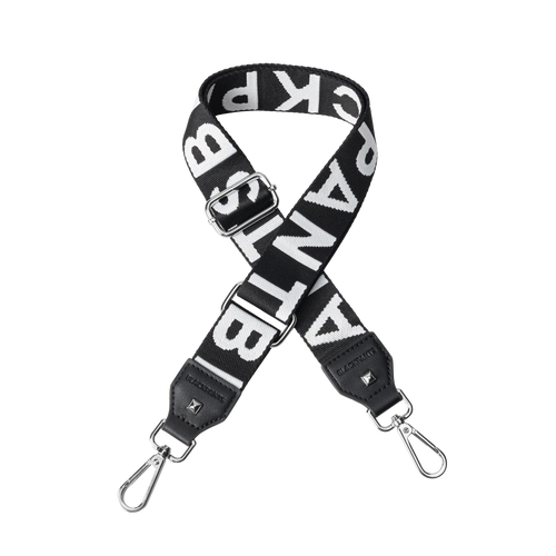 Straps Only - Black & White with Silver Hardware
