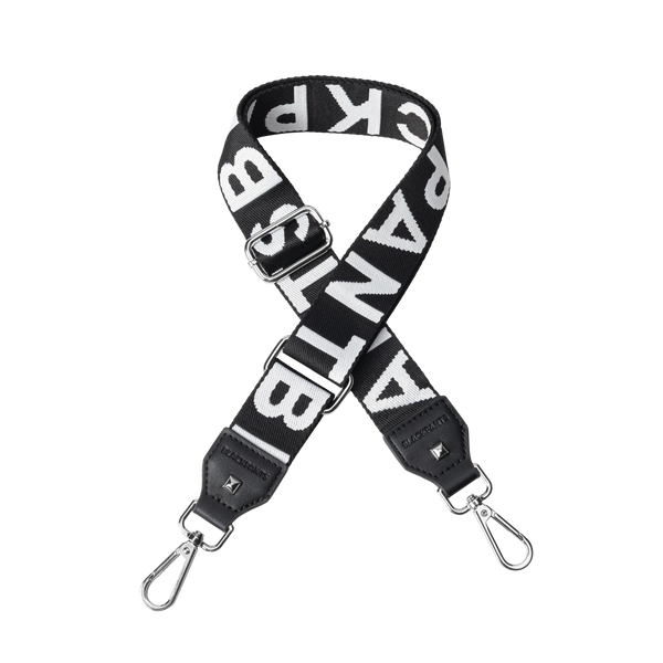 Apron & Straps - Black & White with Silver Hardware