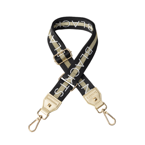 Straps Only - Black & Gold with Gold Hardware
