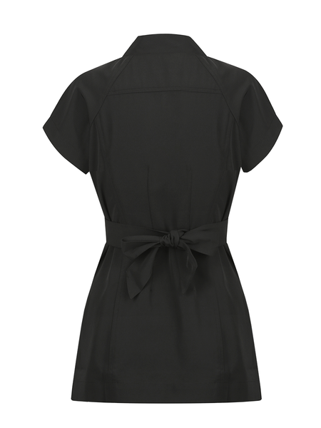 TOKYO WRAP close-up back showing deep V neckline, capped sleeves and flattering wrap design